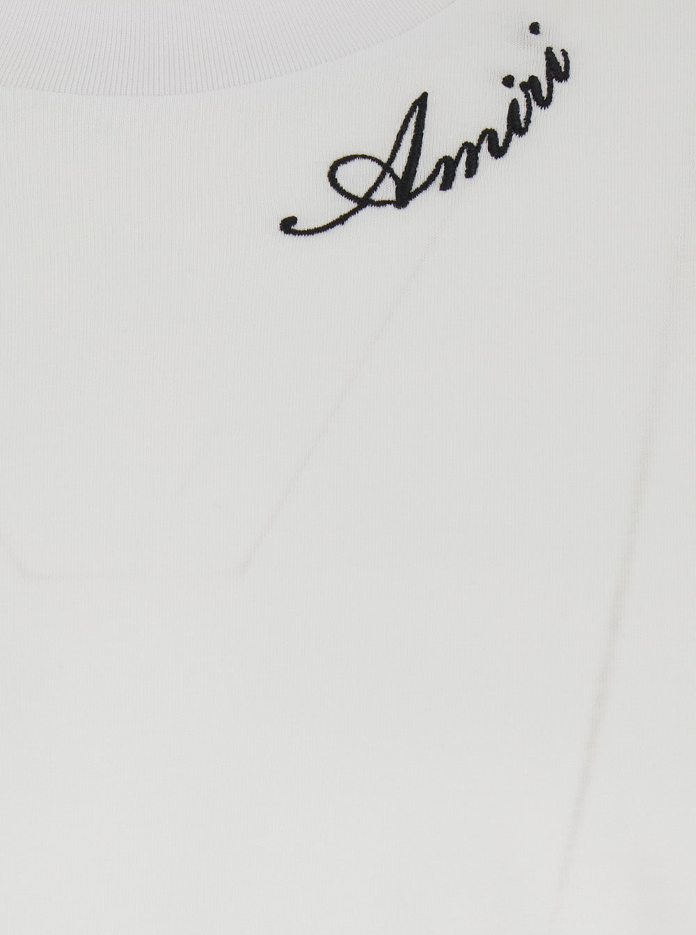 White T-Shirt With Logo Detail On The Front Cotton For Men Tshirts And Polo Shirts