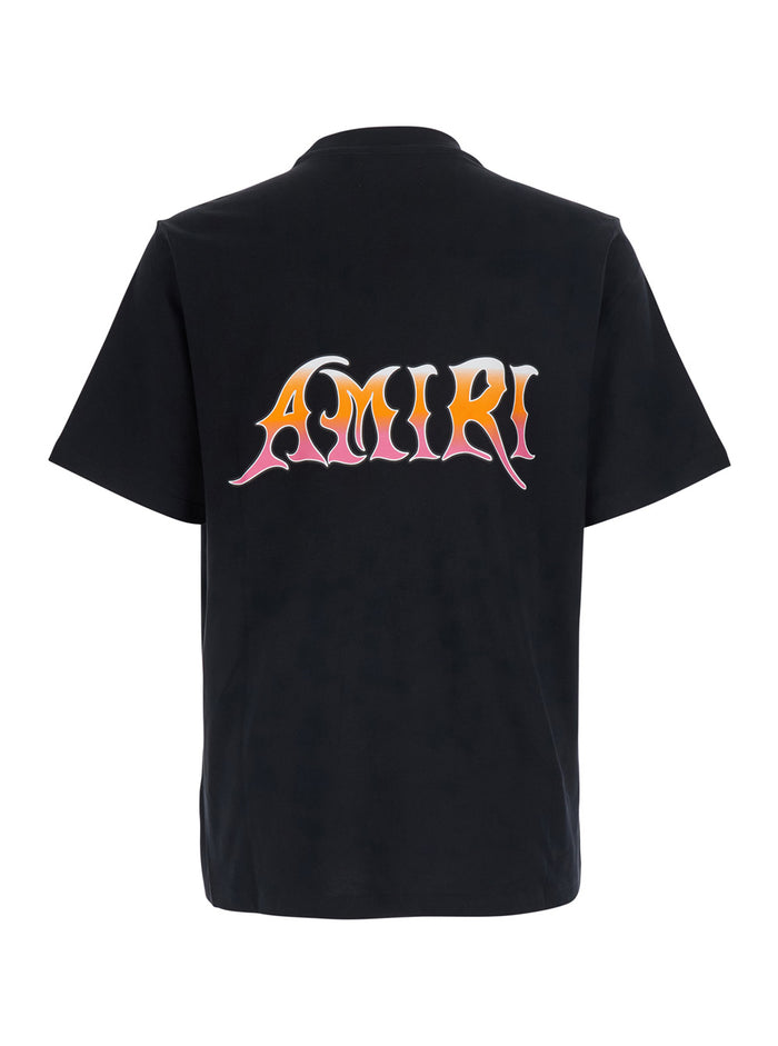 Black T-Shirt With Ma Surf Print On The Front Cotton Men Tshirts And Polo Shirts