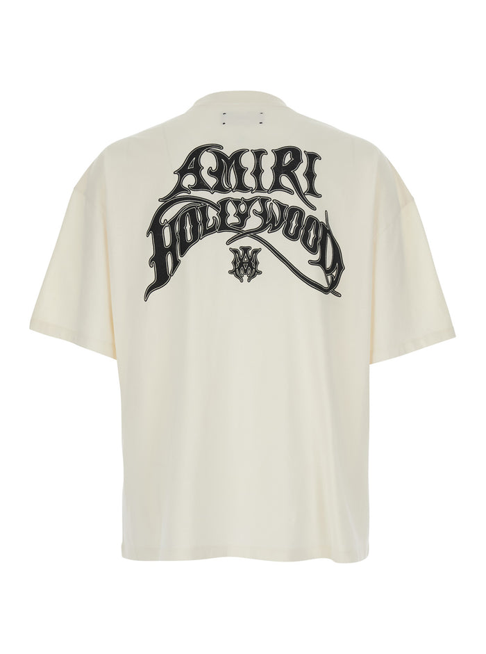 White T-Shirt With Printed Logo On The Front And Back Cotton For Men Tshirts Polo Shirts