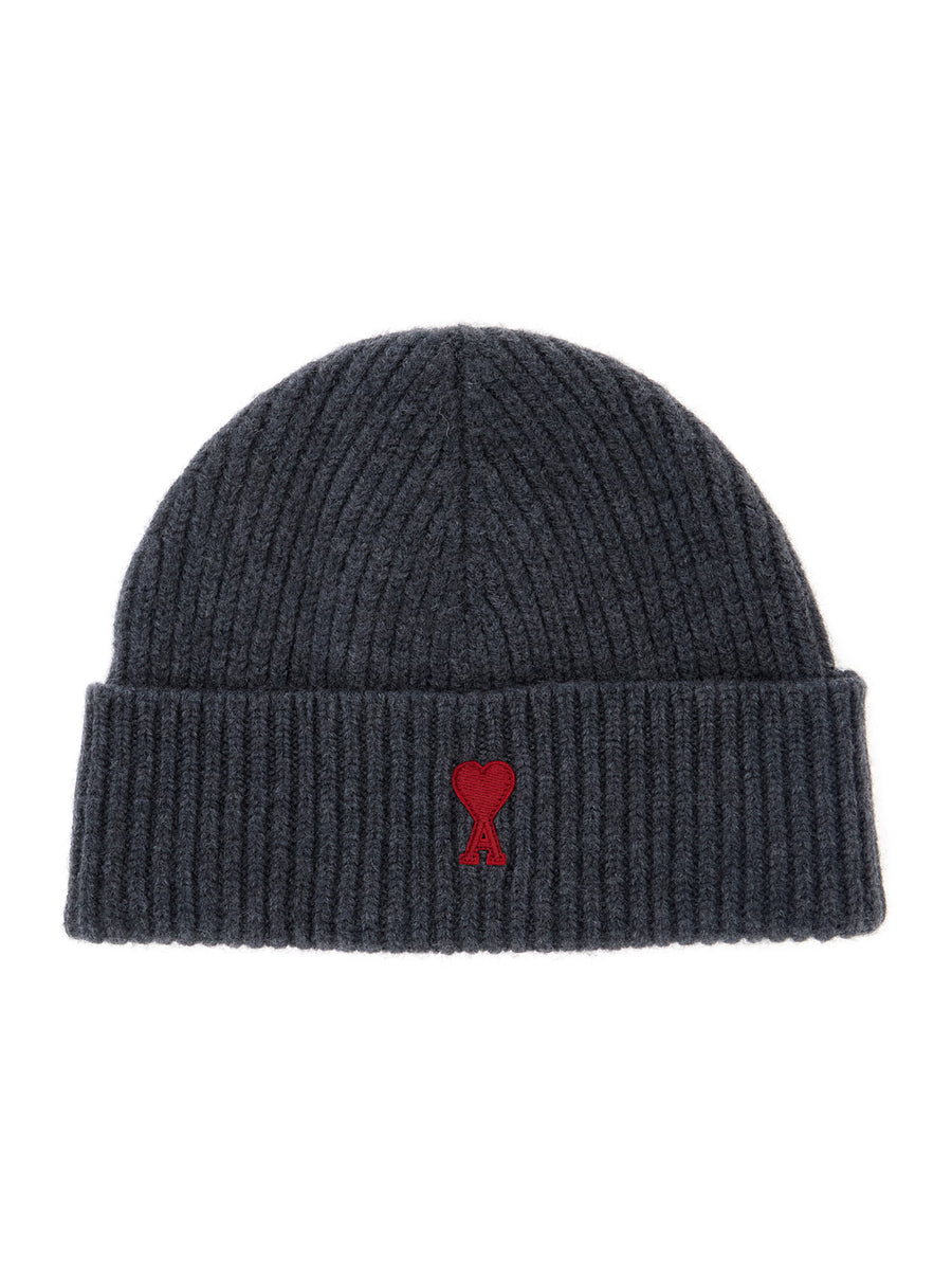Beanie With Adc Embroidery, Grey Wool Hat
