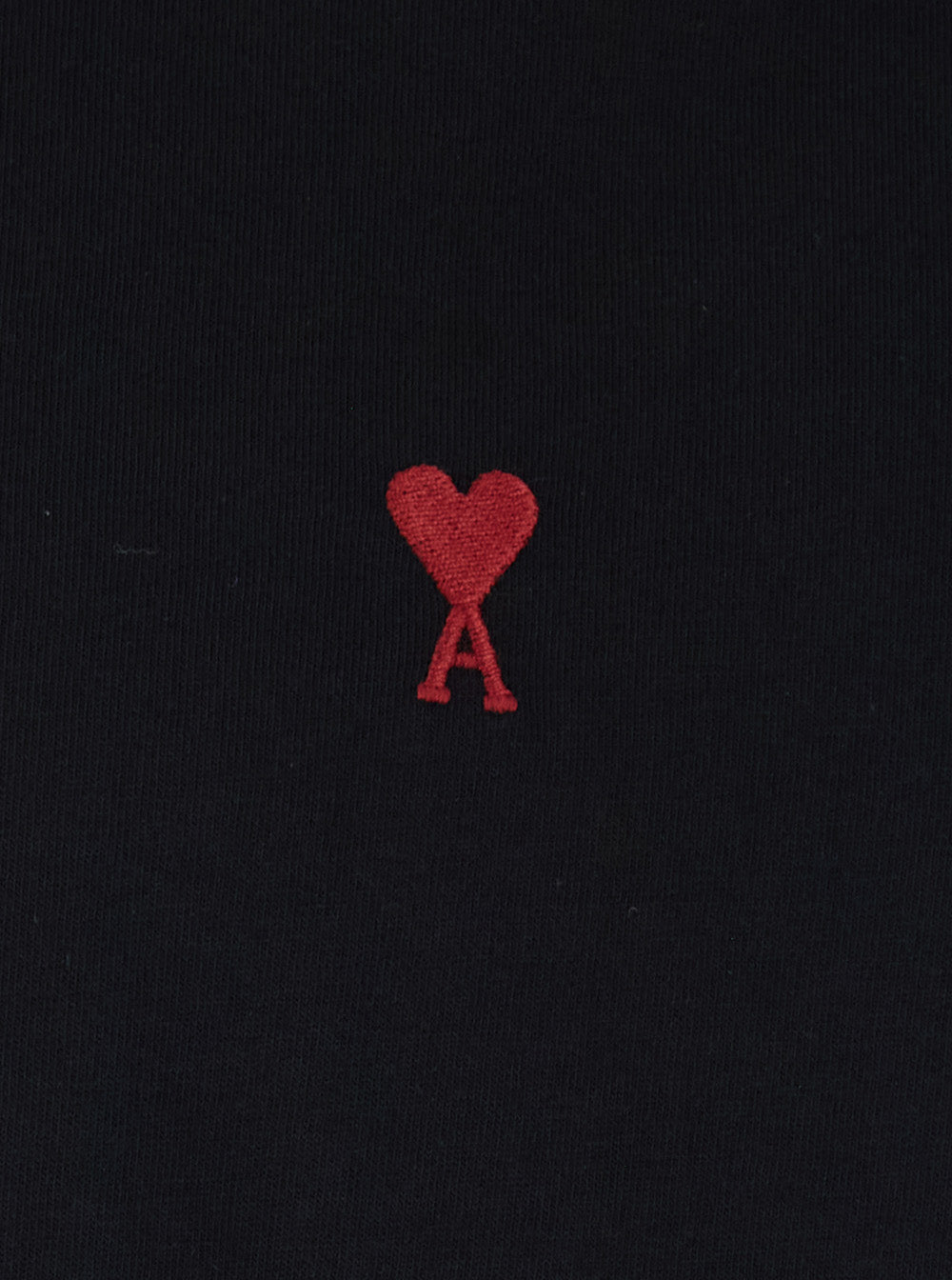 Long Sleeve T-Shirt With Ami De Coeur Logo On The Front Black Cotton For Men Biologic Tshirts And Polo Shirts
