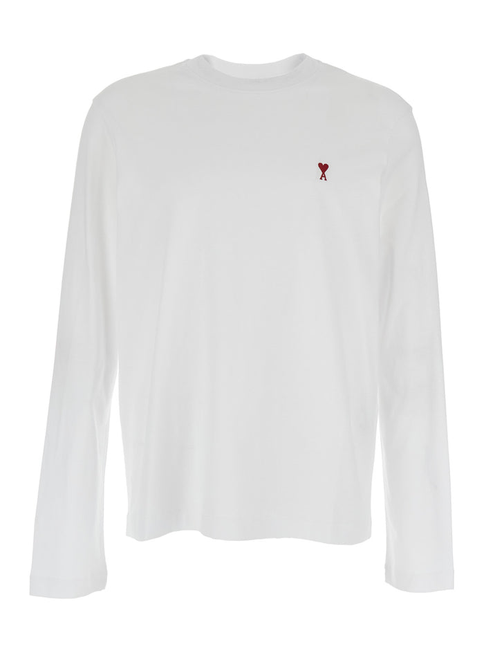 White T-Shirt With Logo On The Front Cotton Men Biologic Tshirts And Polo Shirts