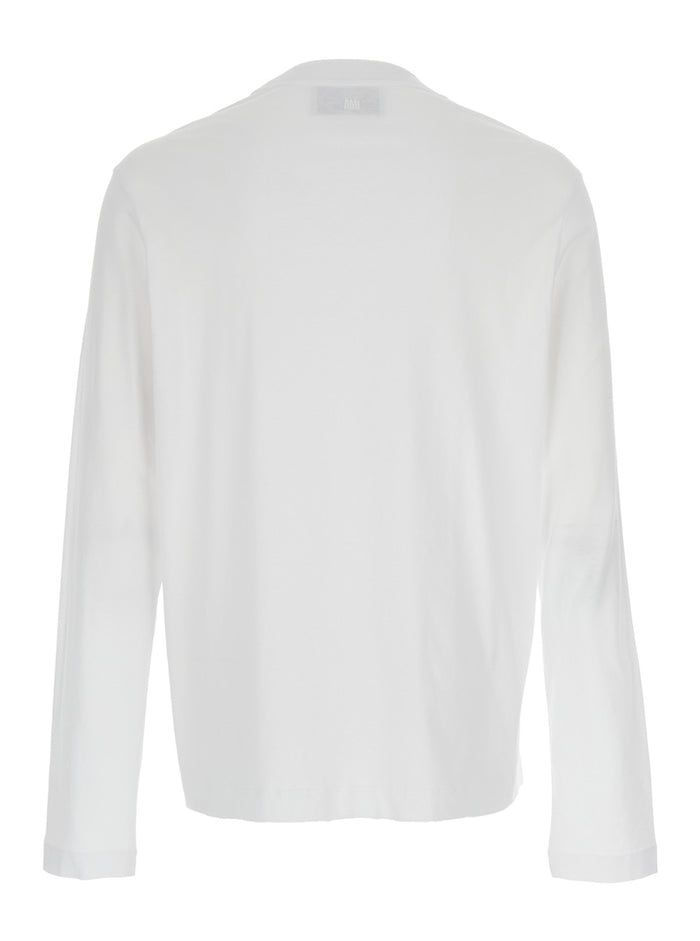 White T-Shirt With Logo On The Front Cotton Men Biologic Tshirts And Polo Shirts