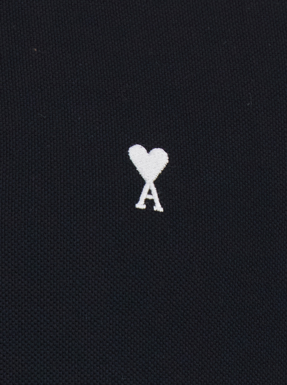 Polo Shirt With Ami De Coeur Logo Embroidered On The Front Black Cotton For Men Tshirts And