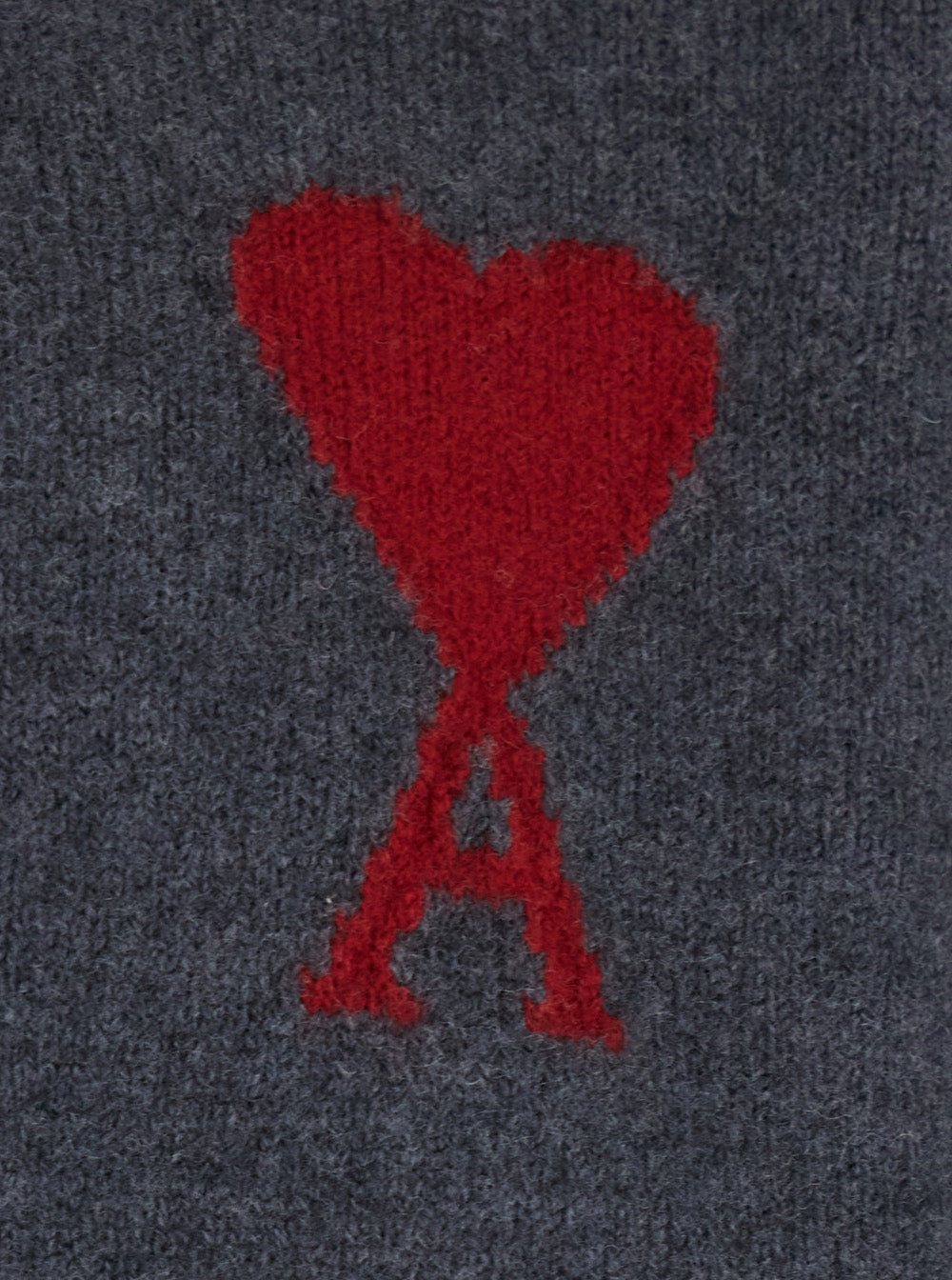 Crewneck Sweater With Dropped Shoulders And Adc Embroidery On The Front Gray Wool For Men Grey Jersey