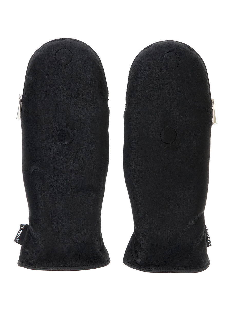 Gloves Noa With Synthetic Fur Lining Black Polyurethane Hat