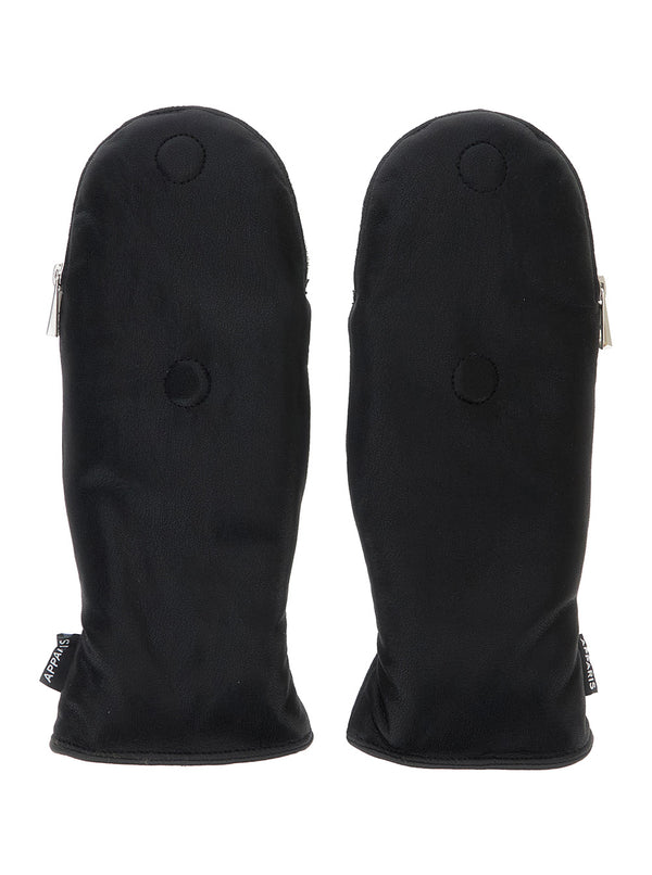 Gloves Noa Leopard Print Tech Fabric Black Polyurethane Hat