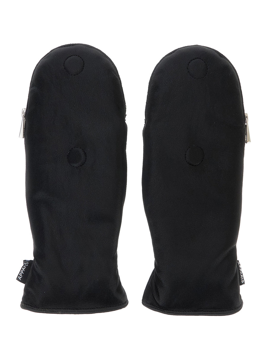 Gloves Noa Leopard Print Tech Fabric Black Polyurethane Hat