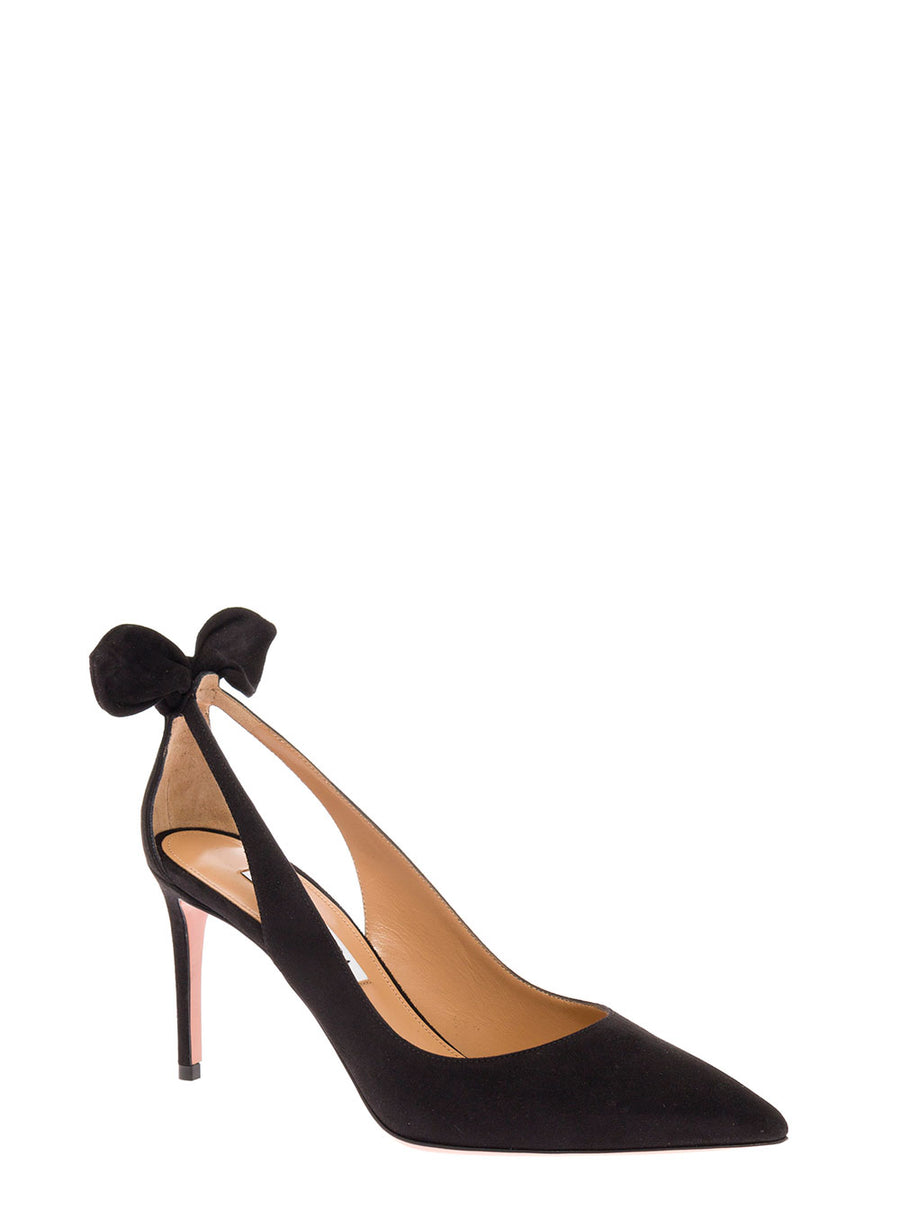 Pumps Black Suede Goat Leather