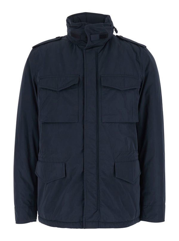 Jacket Blue Tech Fabric Polyester Coat