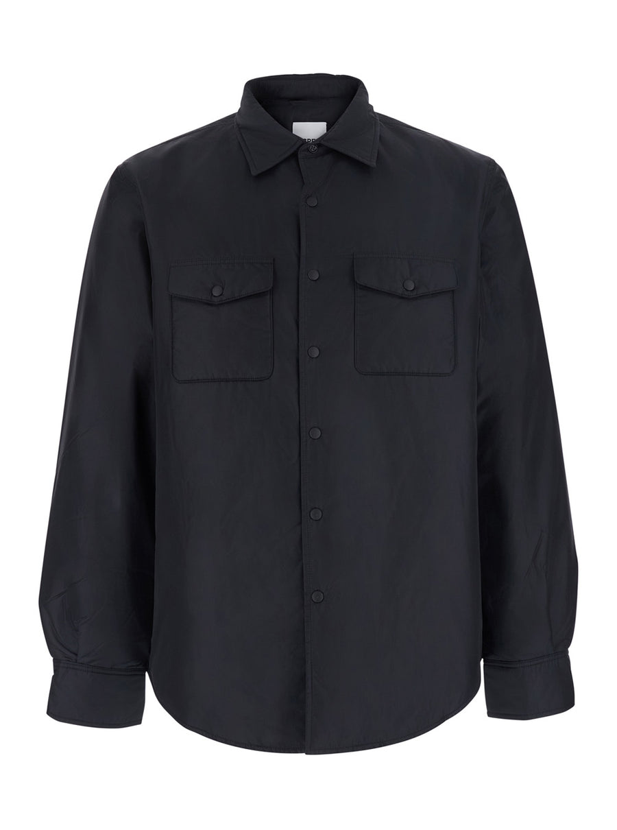 Jacket High-Collar Black Tech Fabric Polyamide Coat