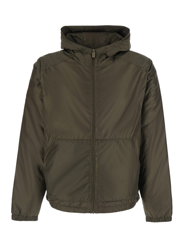 Tech Fabric Jacket Green Polyamide Coat