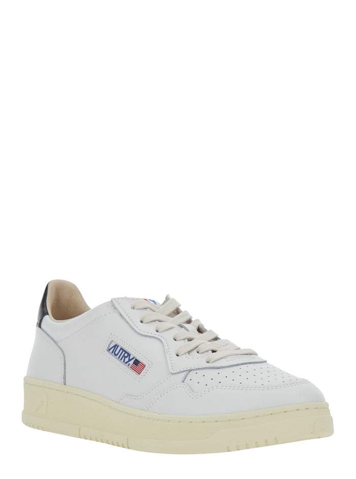 White Sneaker Medalist Low With Leather Details