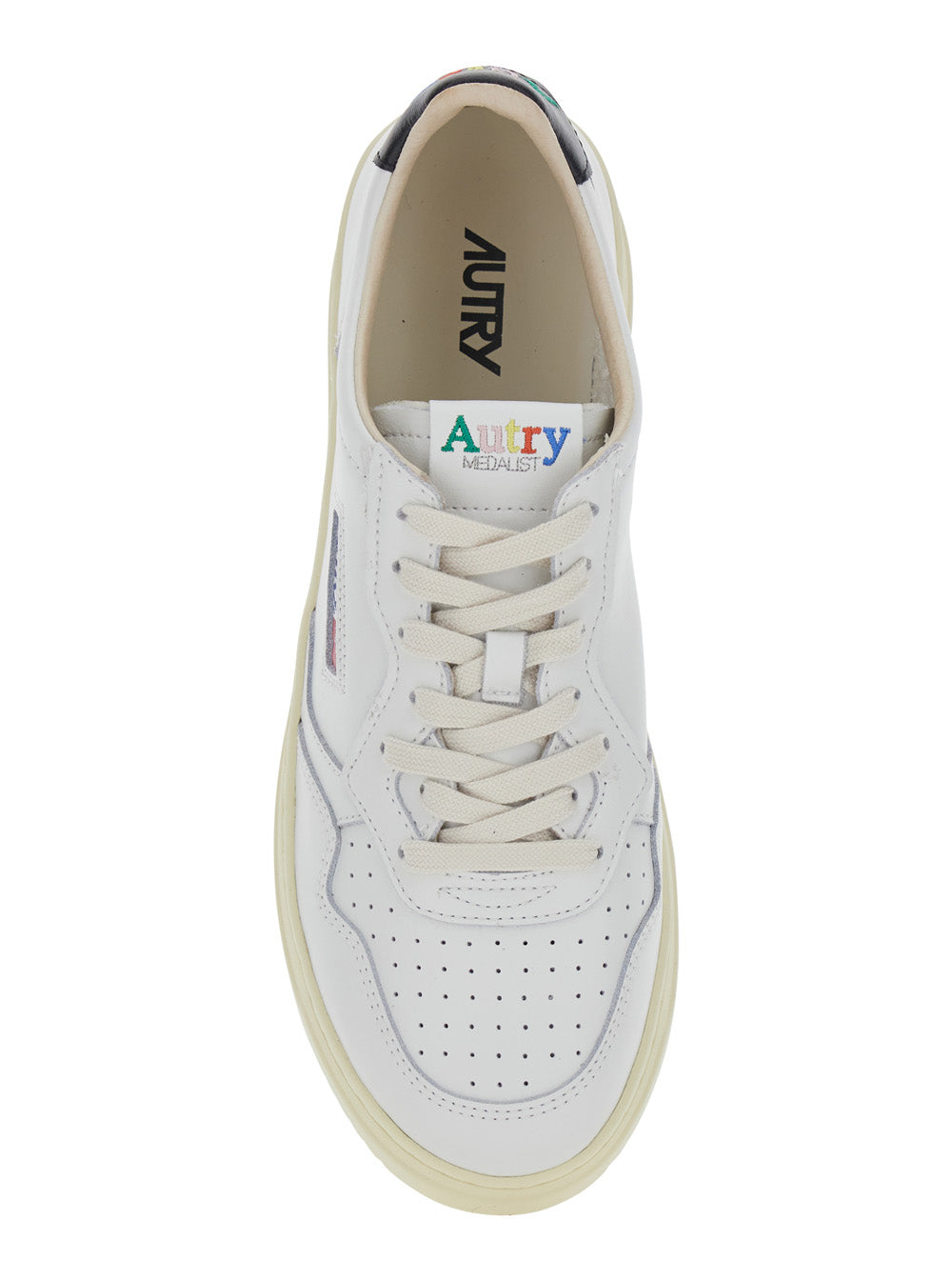 White Sneaker Medalist Low With Leather Details