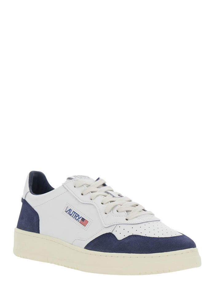 Low Sneaker Medalist White Leather Woman Blu