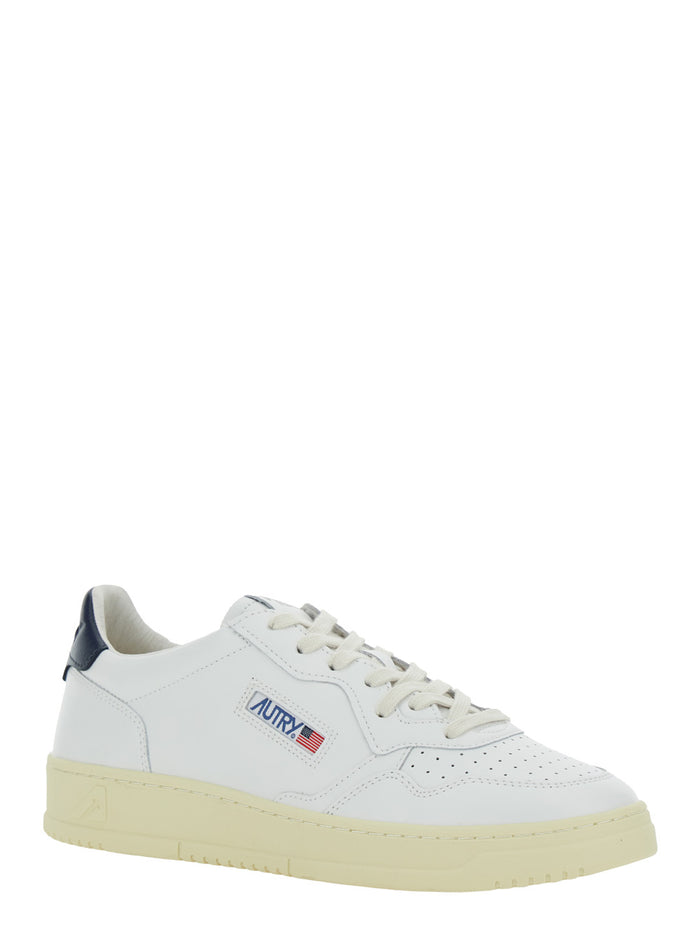Sneaker Medalist Low With Contrast Pull-Tab White Leather Men Cow