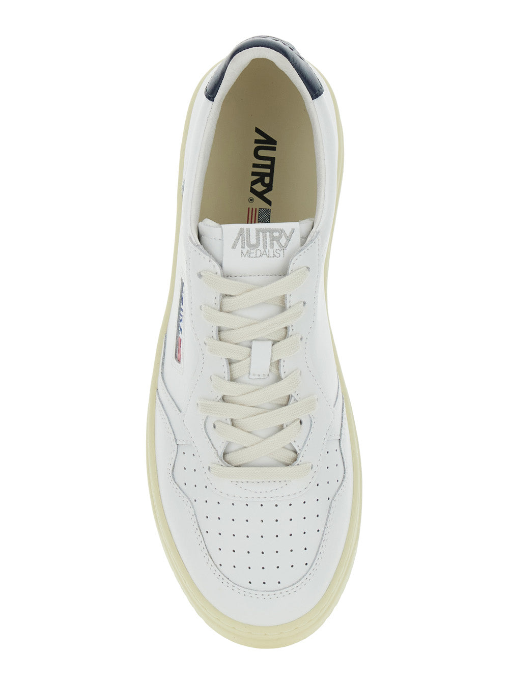 Sneaker Medalist Low With Contrast Pull-Tab White Leather Men Cow