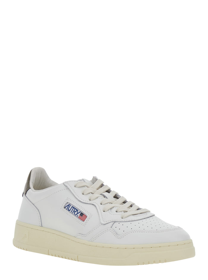 White Sneakers Medalist Low With Leather Details