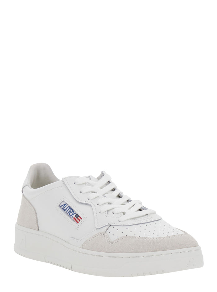 Medalist White Sneaker Low Top With Logo Patch On Tongue And Side In Leather Women