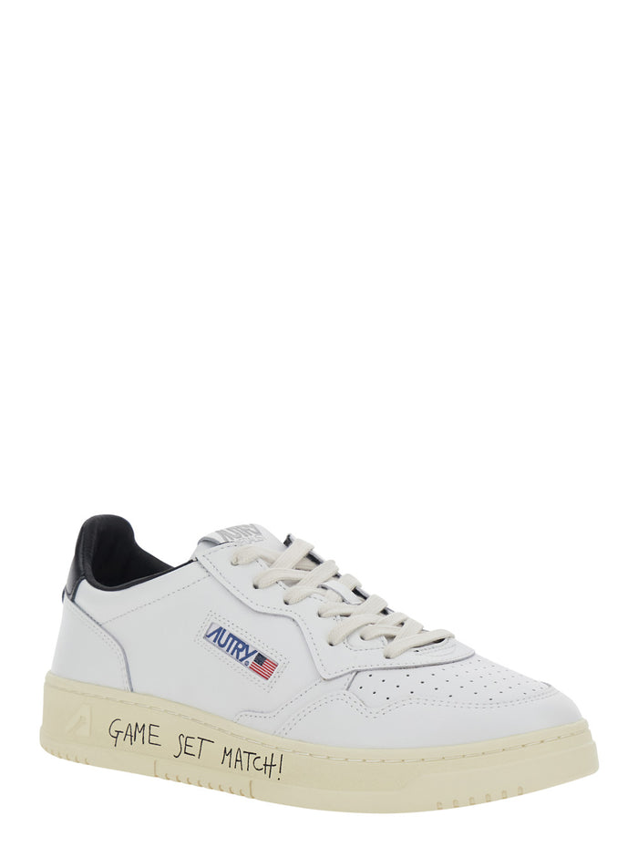Low Sneakers Medalist With Logo Patch And Writing White Leather For Men Cow