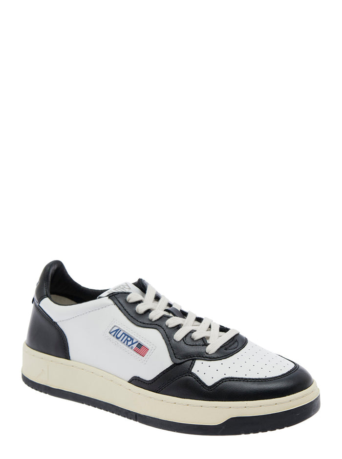 Sneakers Medalist Low-Top With Side Logo White And Black For Men Cow