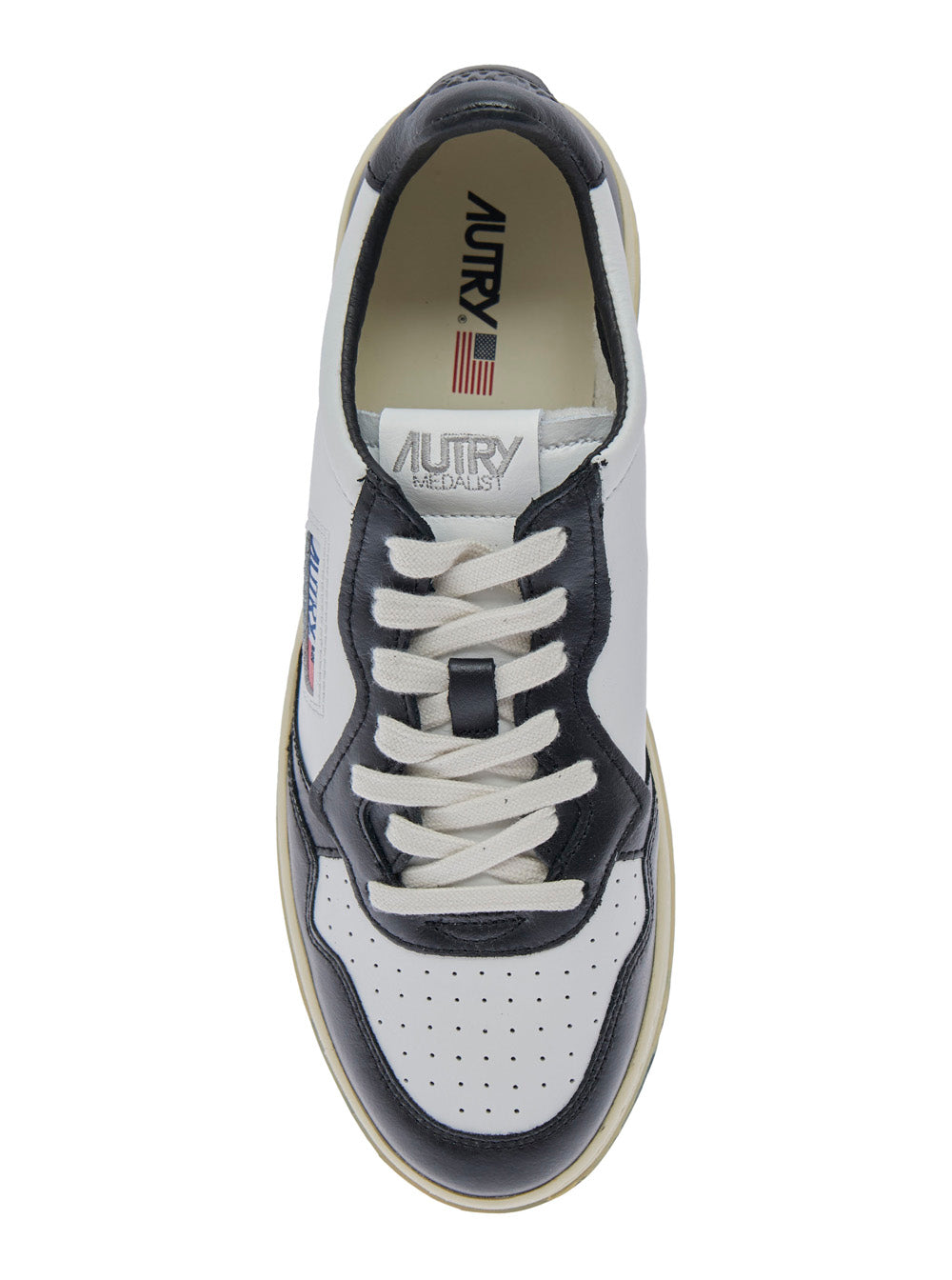 Sneakers Medalist Low-Top With Side Logo White And Black For Men Cow