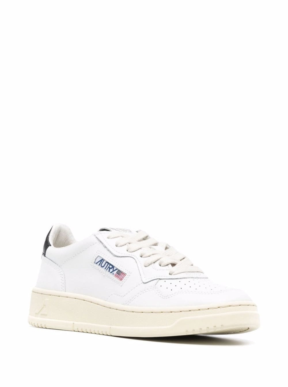 Low Sneakers Medalist With Contrast Heel White Leather For Women Cow