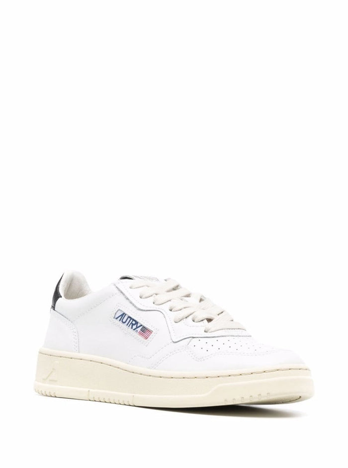 Low Sneakers Medalist With Contrast Heel White Leather For Women Cow