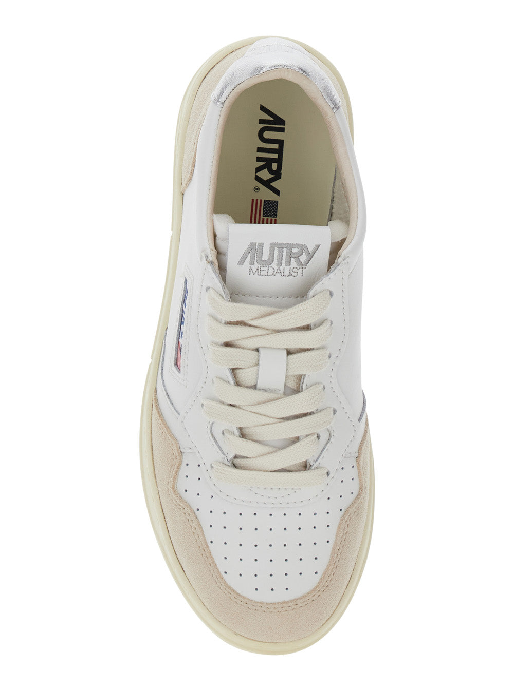 Sneaker Medalist Low Top With Logo Patch On Tongue And Side White Leather For Women