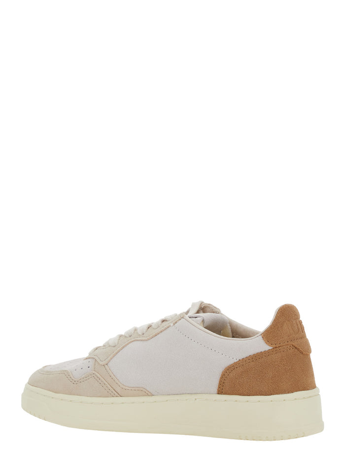 Low Top Sneaker Medalist With Leather And Suede Logo Detail For Women Brown Cow