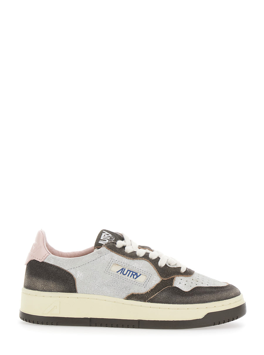 Sneakers Leather Upper Brown Suede Laminated Cow Trainers