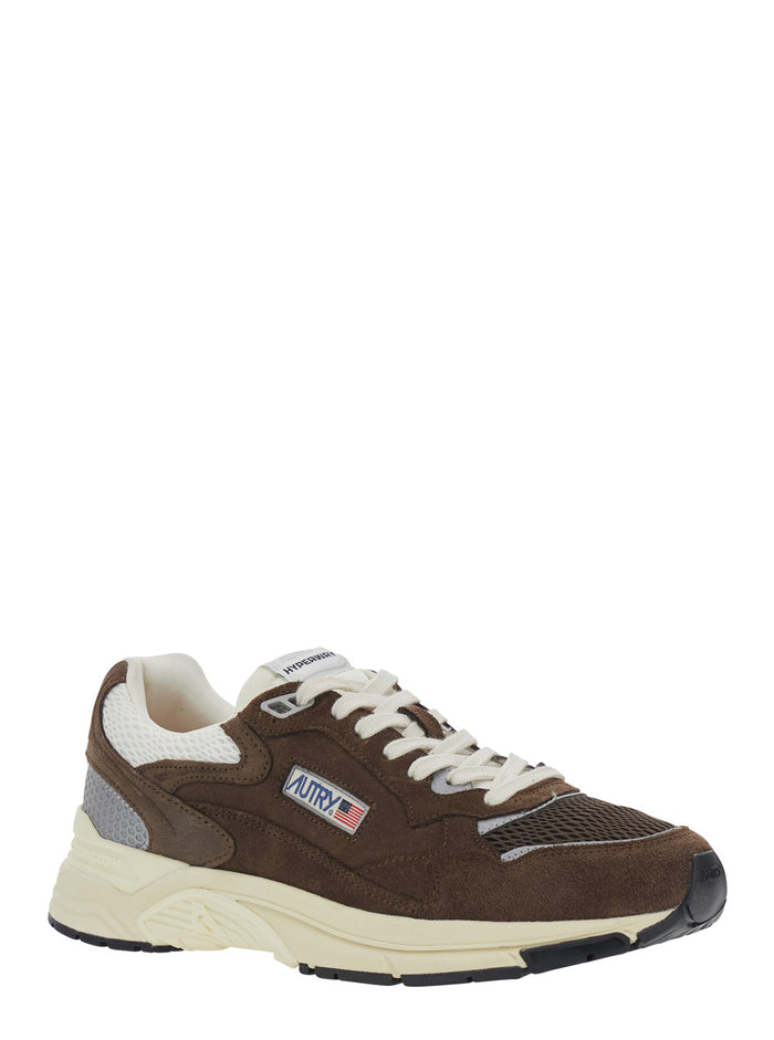 Brown Sneakers With Leather Details And Rubber Sole