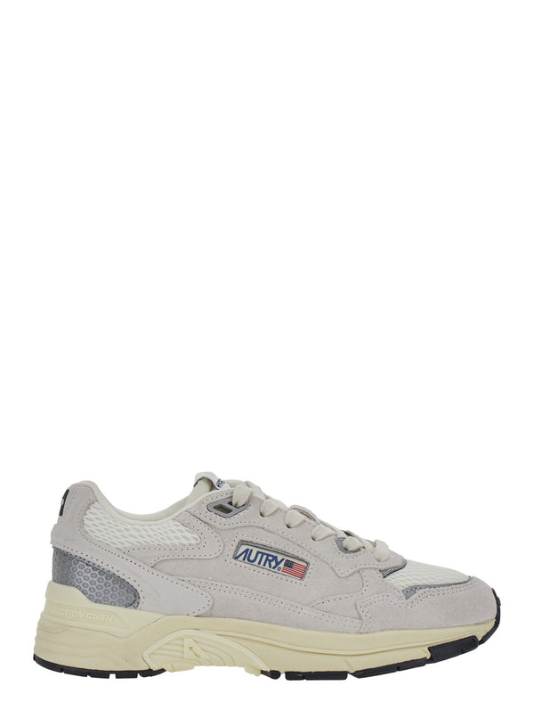 Sneakers With Leather Trim White Suede Cow Trainers