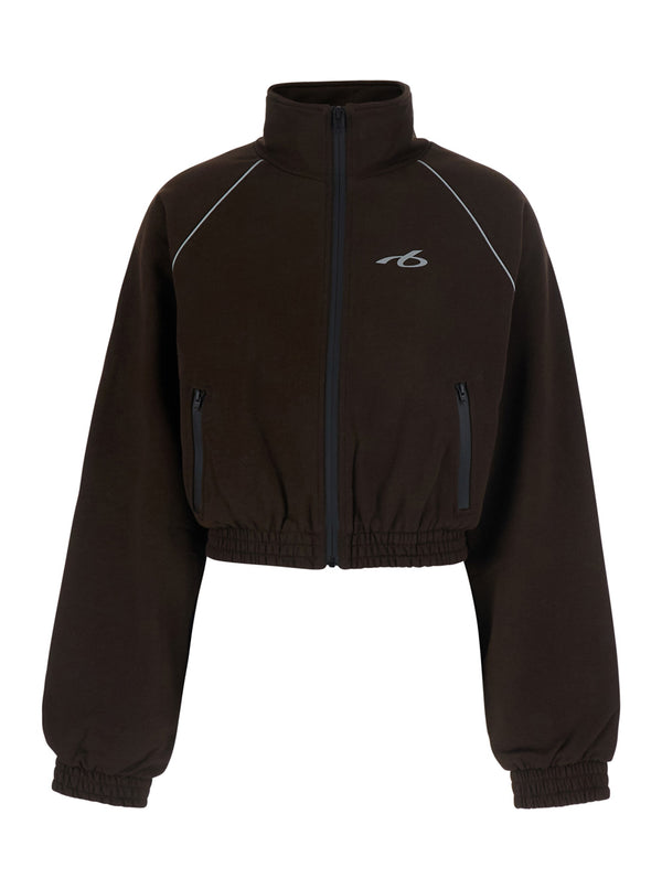 Cropped Sweatshirt Brown Cotton Sweatshirts