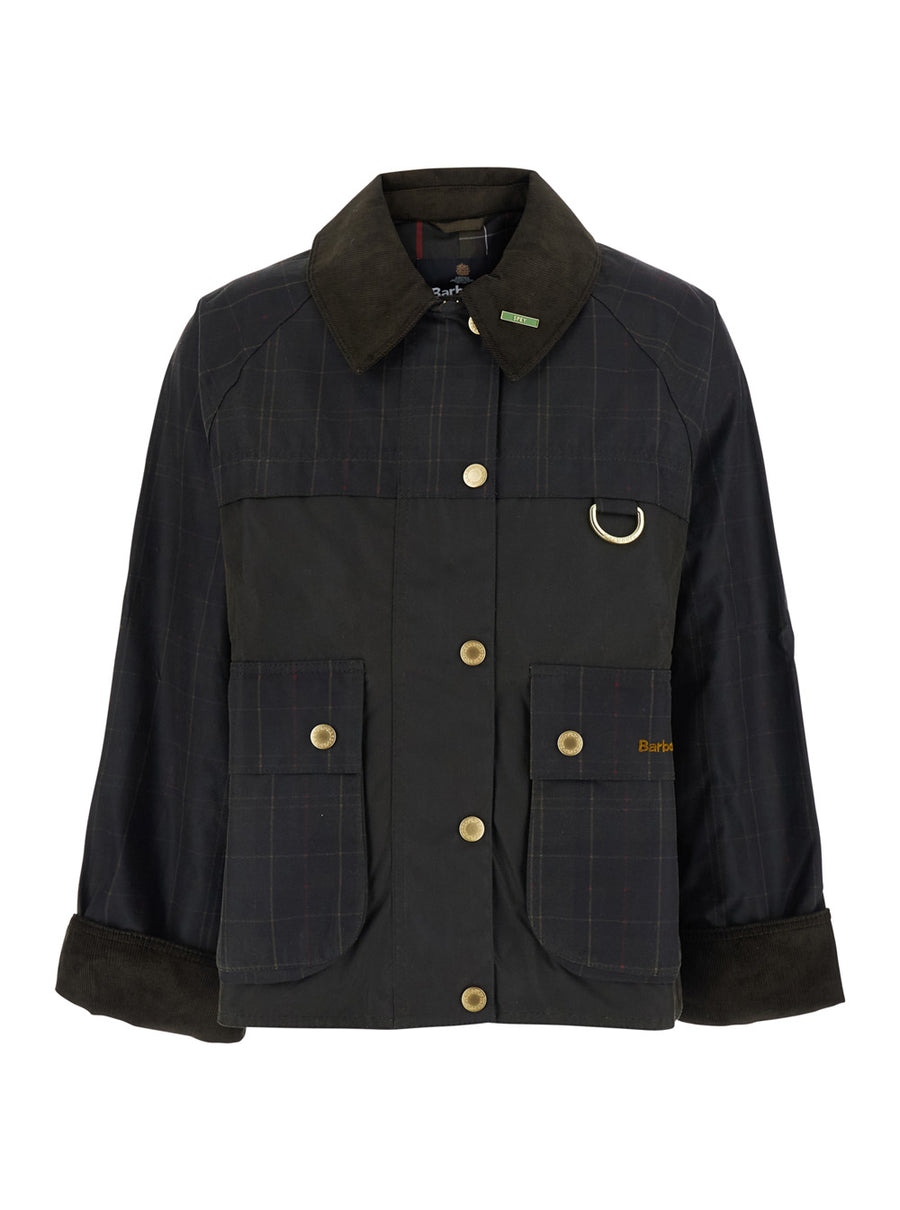 Waxed Jacket Tartan Spey Green Cotton Coat