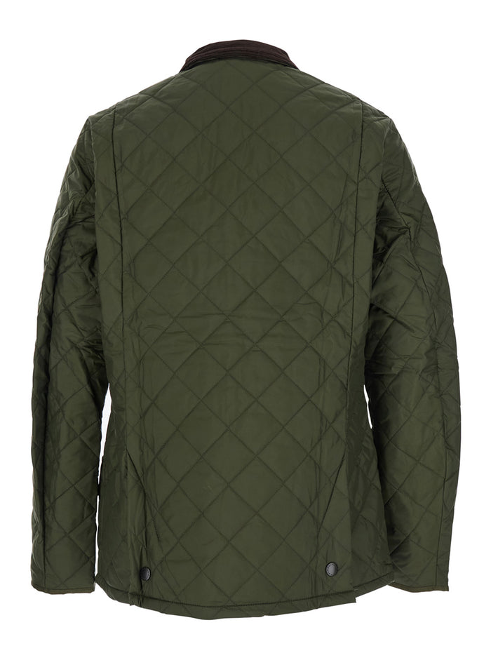 Jacket Heritage Liddesdale With Classic Ribbed Collar And Logo Lettering On The Front Green Tech Fabric For Men Polyamide