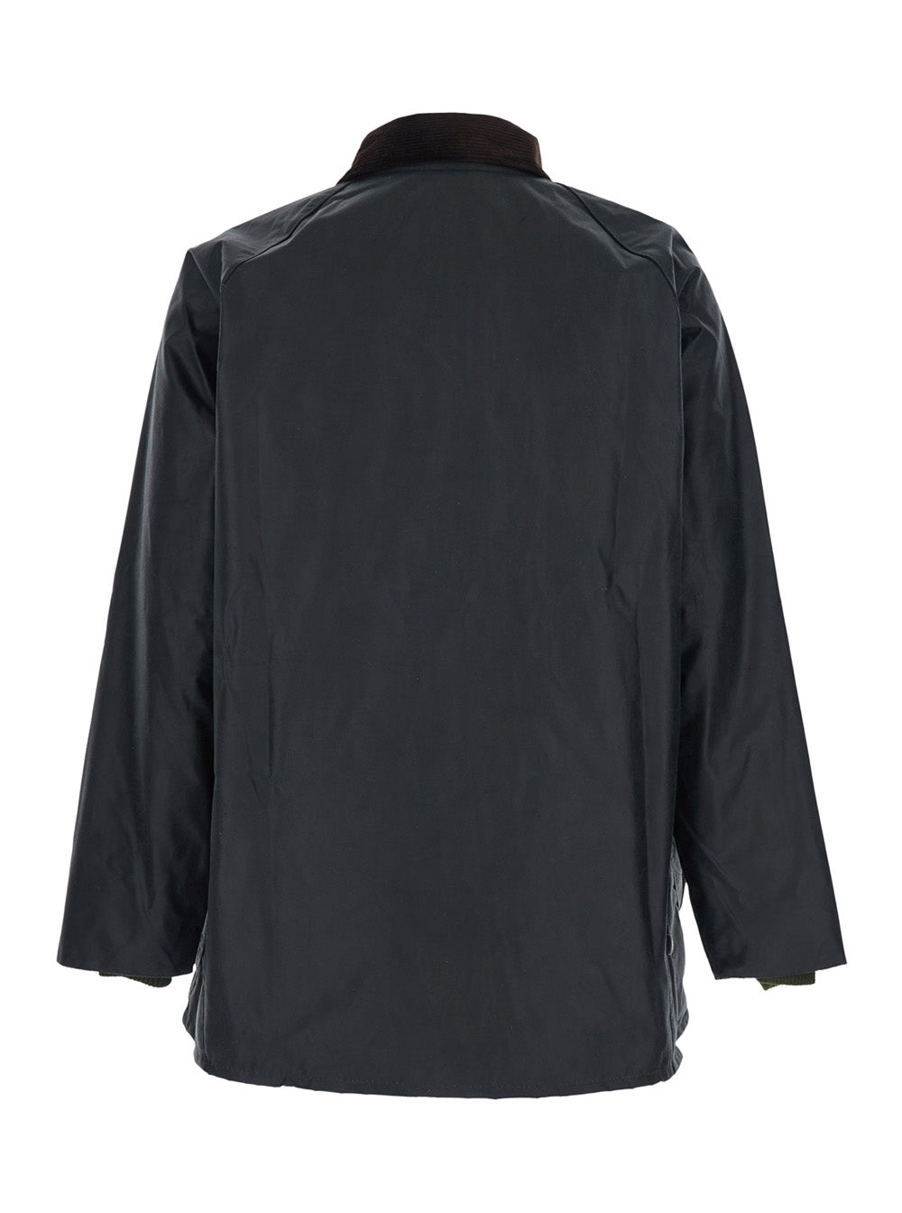 Jacket Bedale With Contrast Velvet Collar Green Waxed Cotton For Men