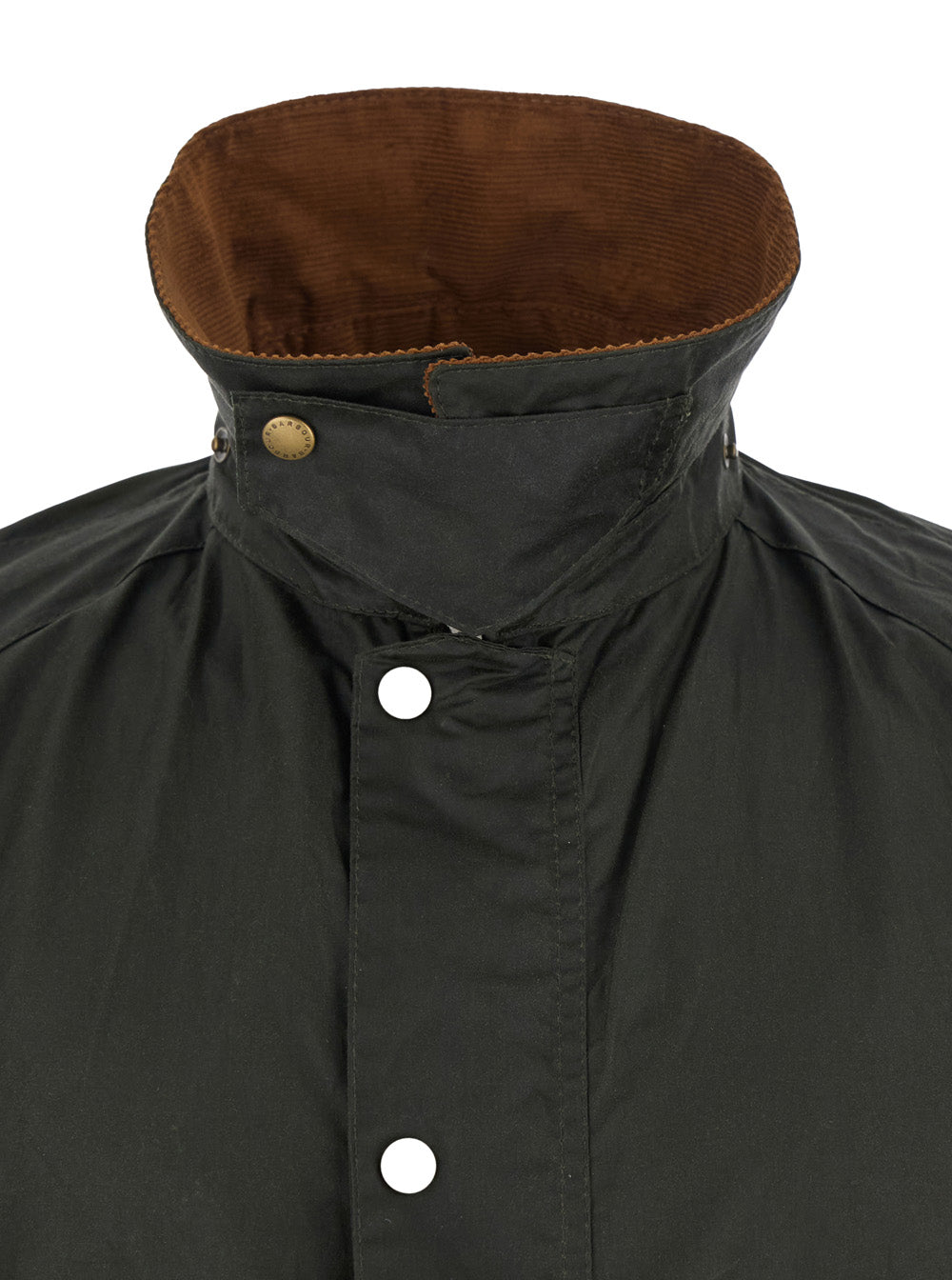 Jacket Ashby With Contrast Classic Collar Waxed Cotton Green Men