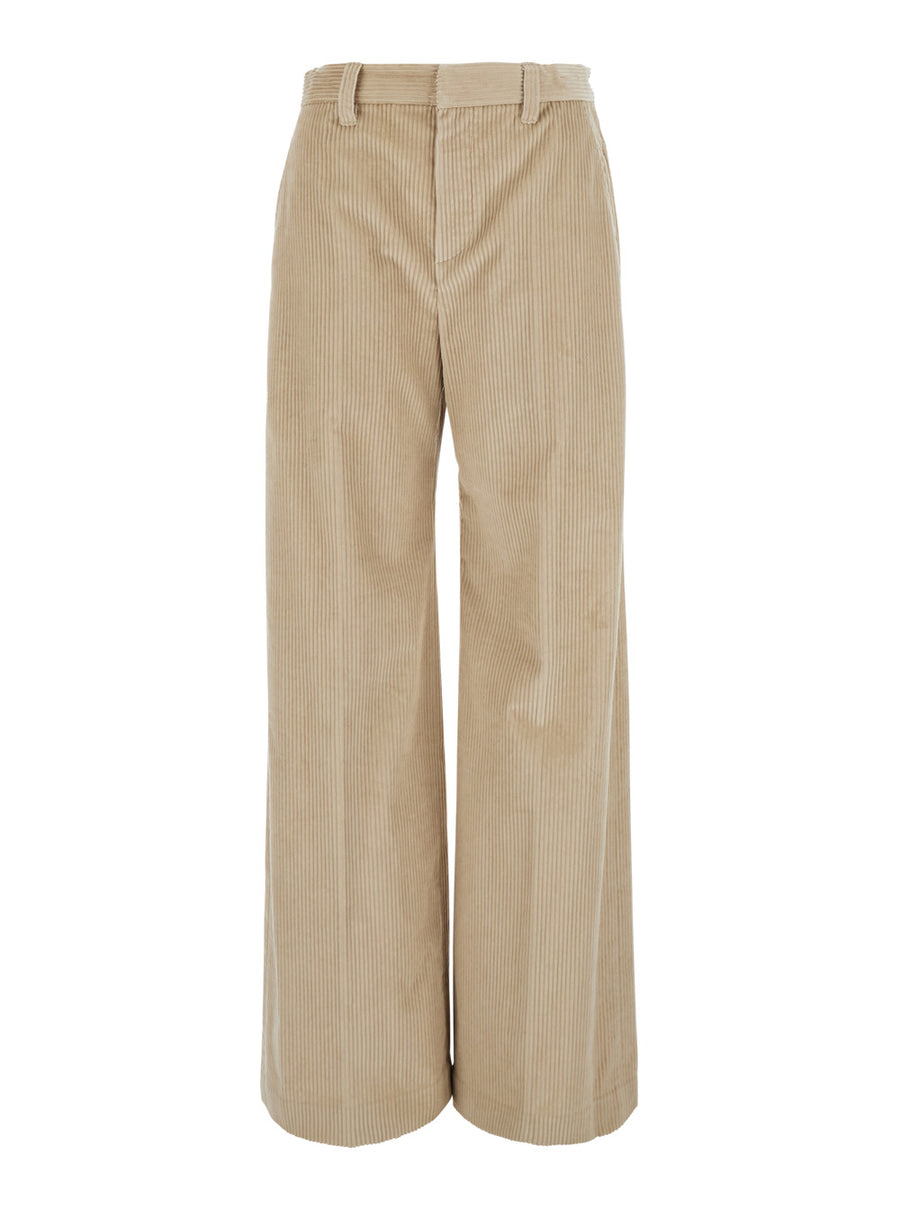 Trousers Beige Corduroy Cotton
