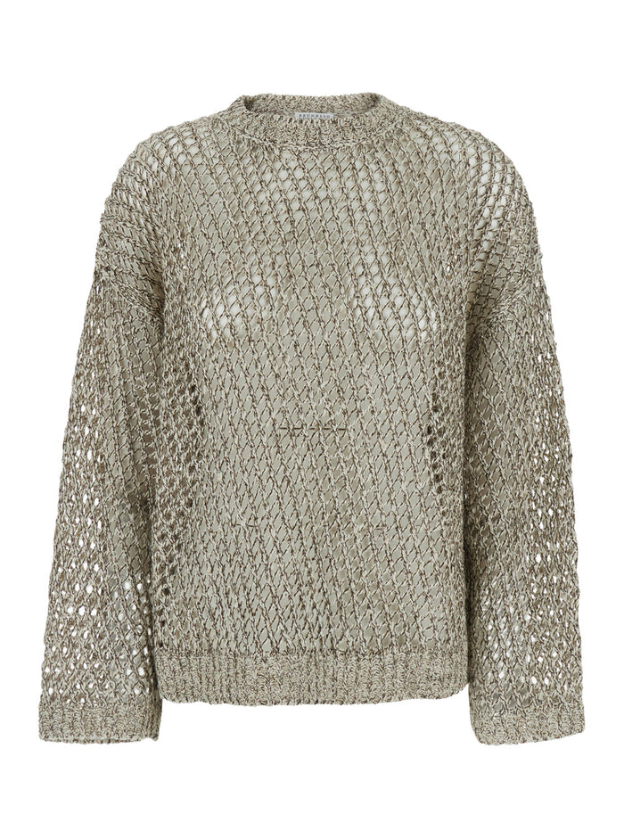 Round Neck Net Metallic Jersey