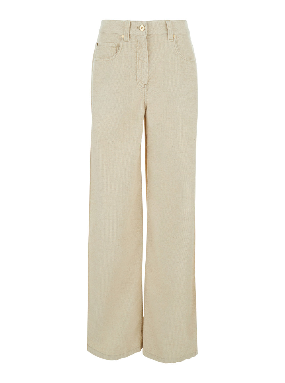 Velvet Pants Beige Trousers