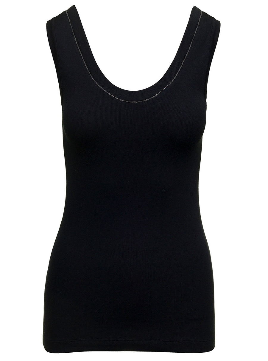 Tank Top Black Cotton