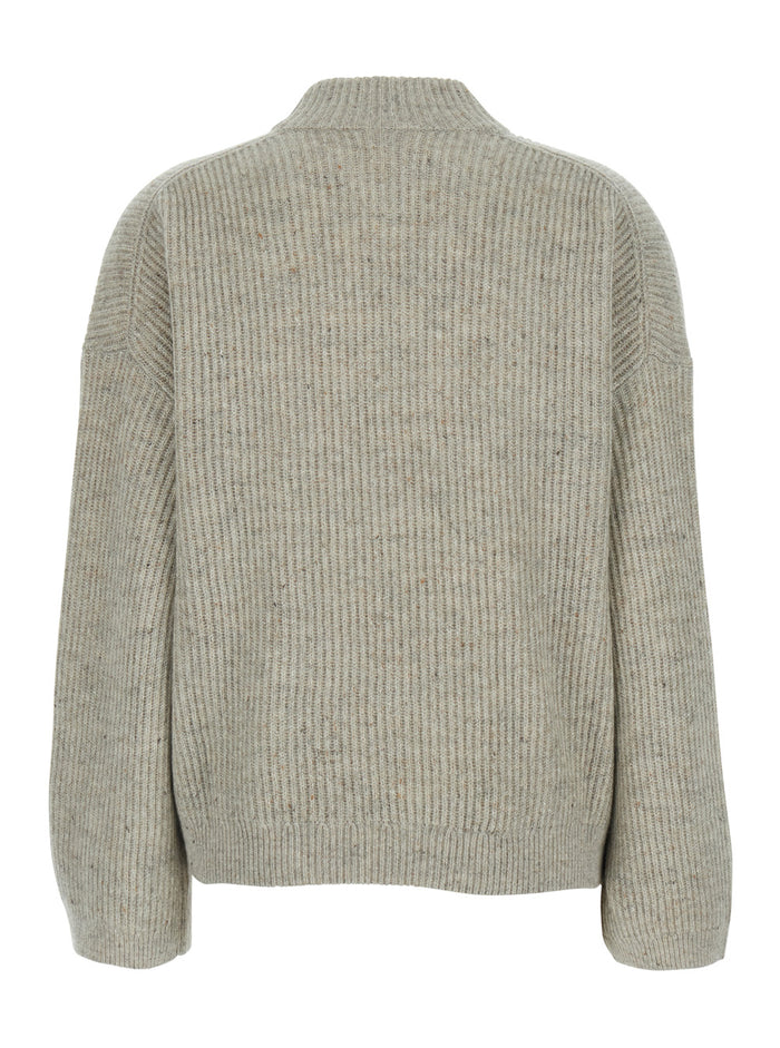 Cashmere Lurex Pull Grey Jersey
