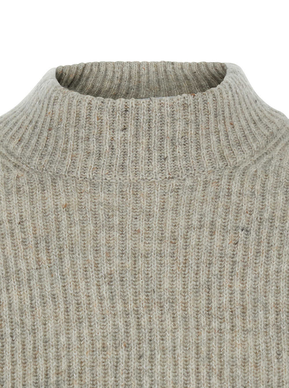 Cashmere Lurex Pull Grey Jersey