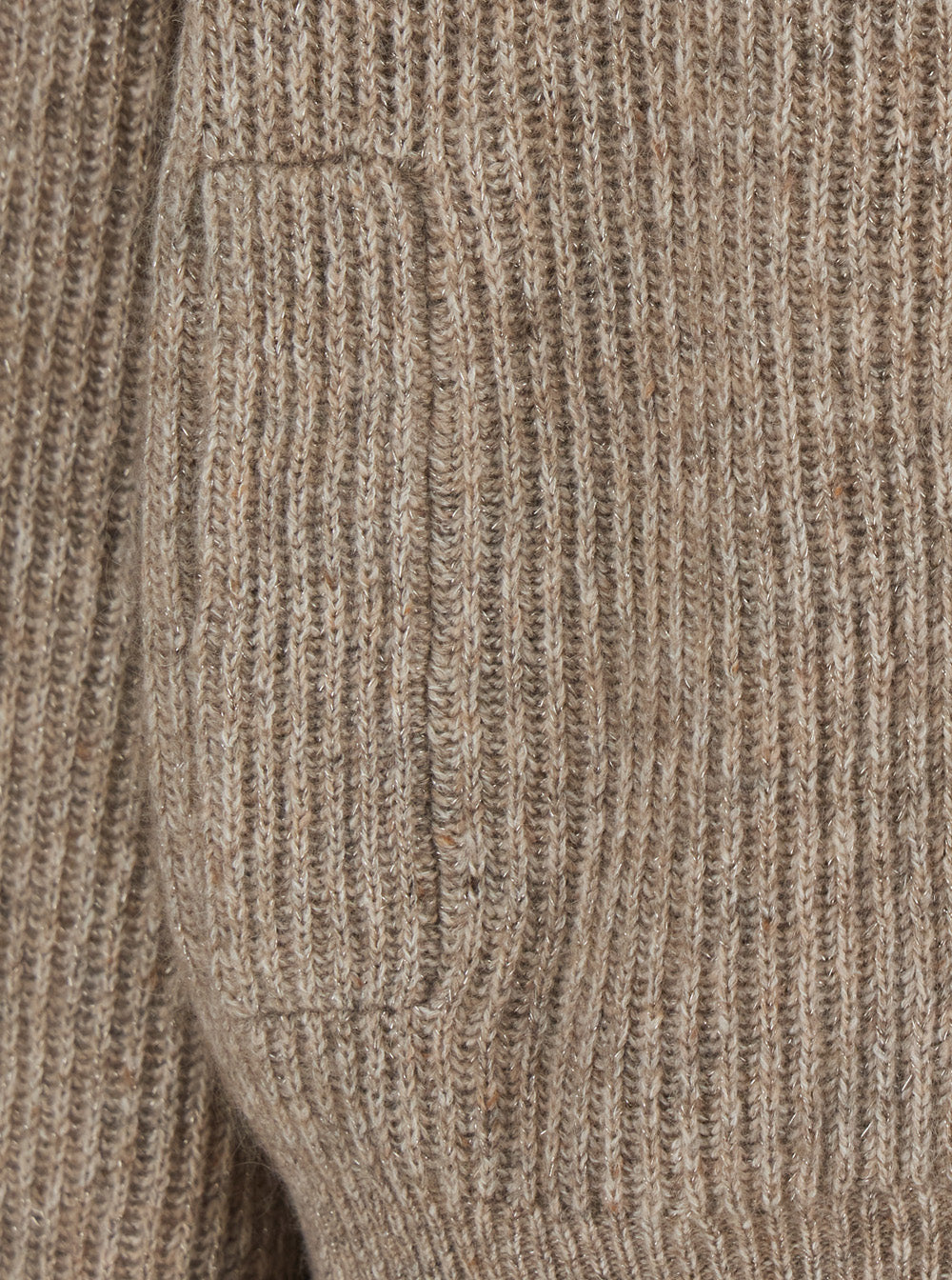 Beige Cardigan With Turn-Down Collar And Monil On Zipper Cashmere Blend For Women Jersey