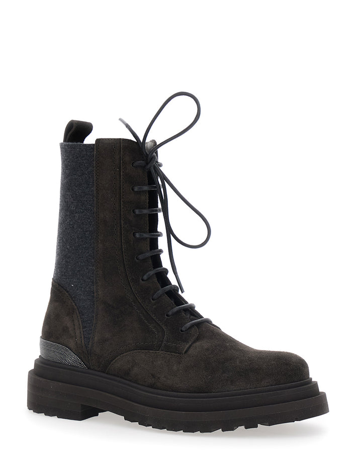 Lace Up Booties Brown Ankle Boots