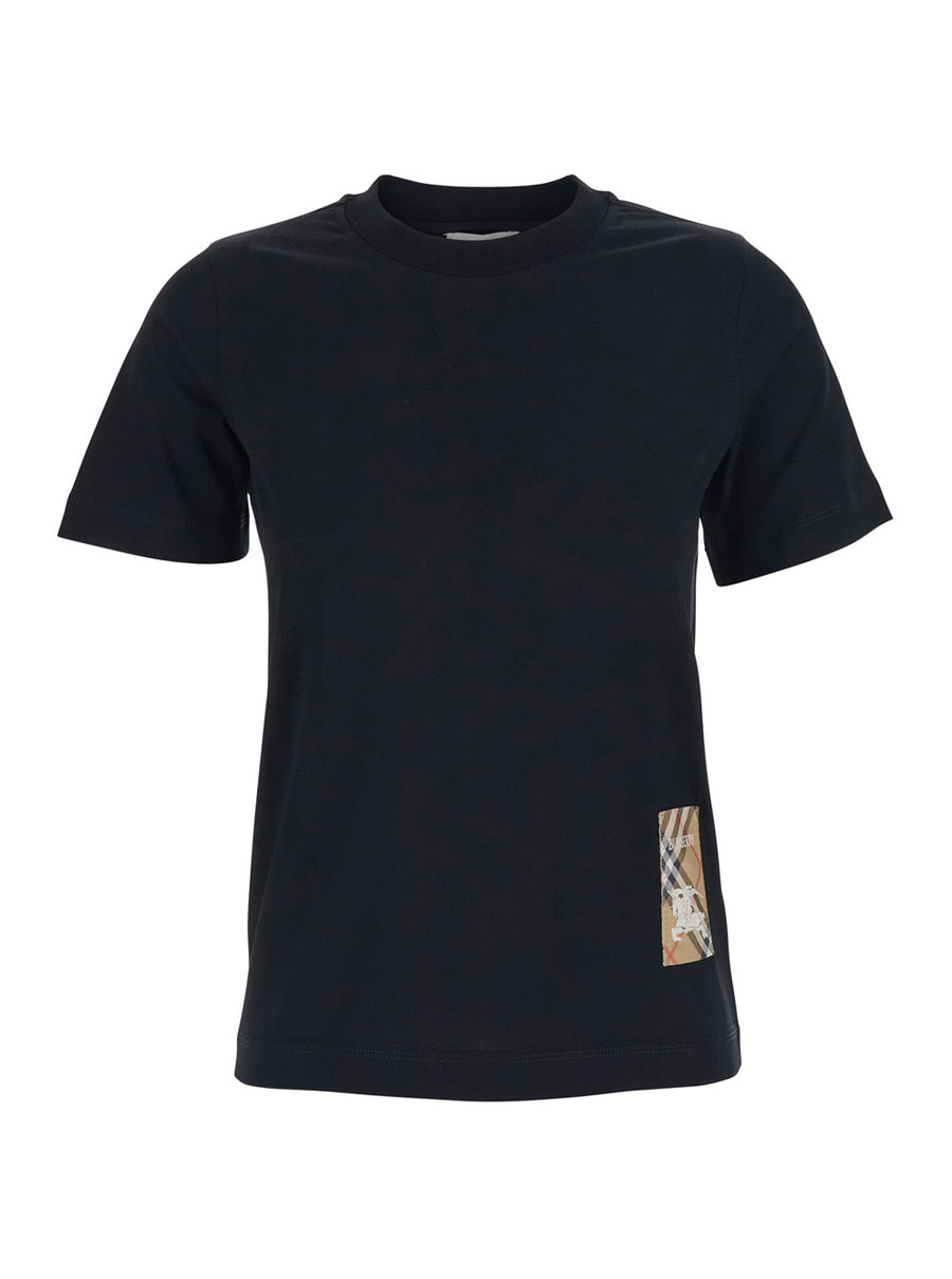 T-Shirt With Logo Black Cotton T-shirts & Jerseys