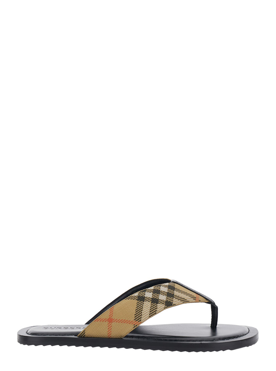 Flip-Flops Beige Tech Fabric Polyamide Shoe