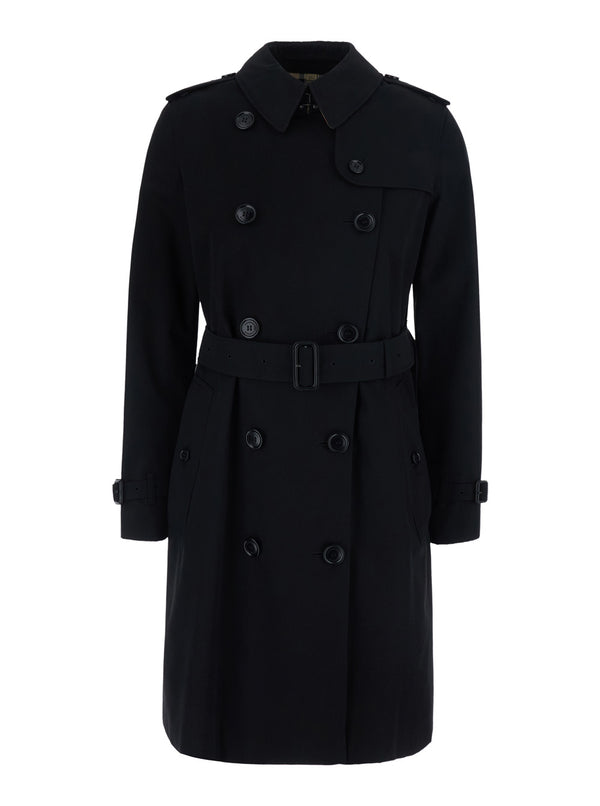 Short Trench Coat Kensington Black Cotton