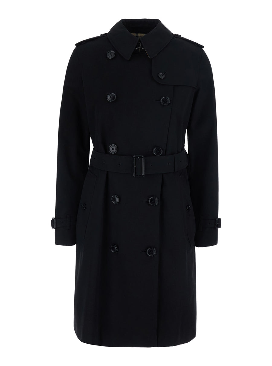 Short Trench Coat Kensington Black Cotton